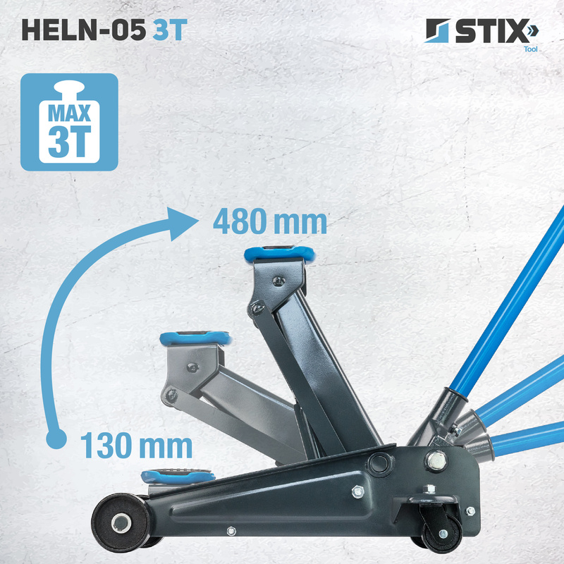 Lewarek / żaba podnośnik hydrauliczny wysokość 130-480 mm HELN-05 3T - Stix
