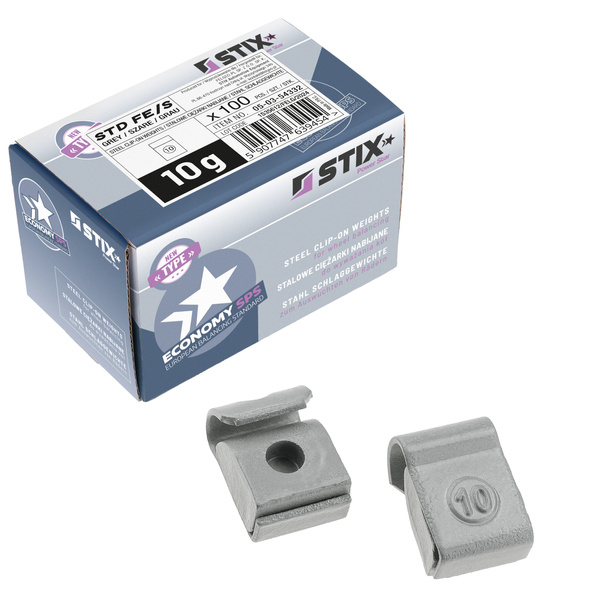 Ciężarki nabijane STD Stalowe do felg stalowych FE/S 10g / 100 szt. - Stix