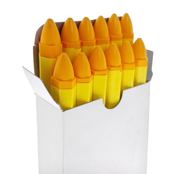 Woskowa kreda do opon, niezmywalny marker (12 szt) - żółta - Stix