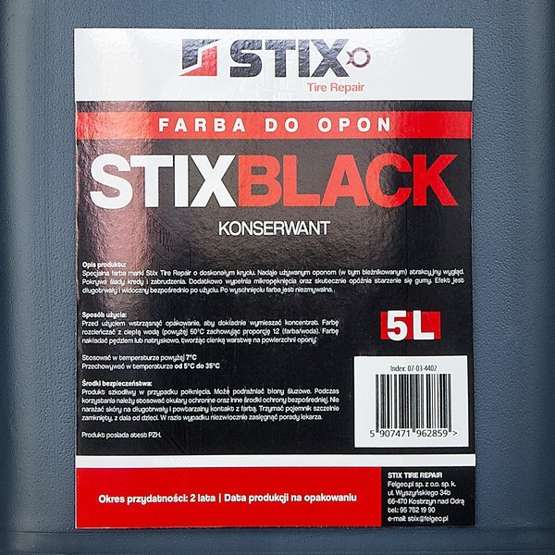 Farba czernidło do opon - koncentrat 5L - Stix Black