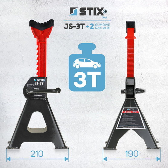 Kobyłki Podstawki Podpory warsztatowe 3T / 4szt. + Kpl. 4 gum do kobyłek 3T - Stix