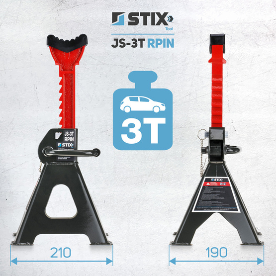 Kobyłki Podstawki Podpory warsztatowe 3T / 4szt. z pinem i gumą - Stix 