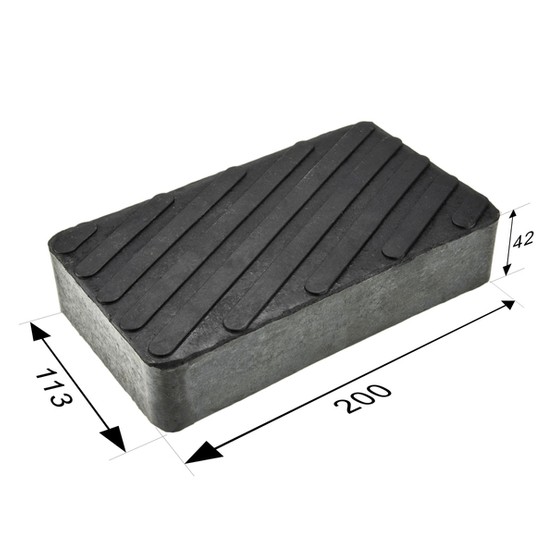 P3 Guma, podkładka do podnośnika płytowego 200x113x42mm - 4 sztuki - Stix