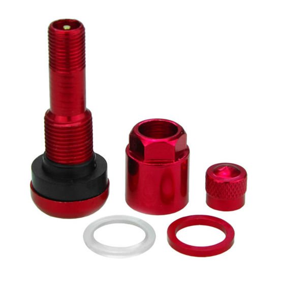 Zawór do felg czerwony X1 Series Red Edition (skręcany, aluminiowy MS525) - 1 szt - Carbonado