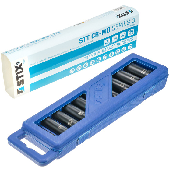 Zestaw nasadek 10szt. 1/2" (13/15/16/17/18/19/21/22/24/26) - STT CR-MO SERIES 3 - Stix Tool